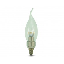 Dimmable E12 Base LED Candelabra Bulb 3w Bent Tip Warm White LED candle bulb